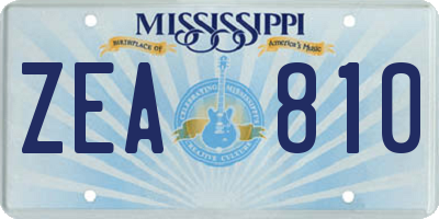 MS license plate ZEA810