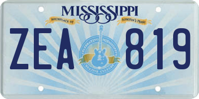MS license plate ZEA819