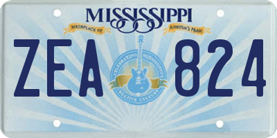 MS license plate ZEA824