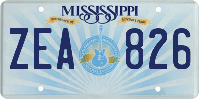 MS license plate ZEA826