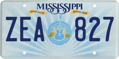 MS license plate ZEA827