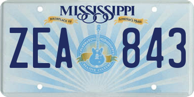 MS license plate ZEA843
