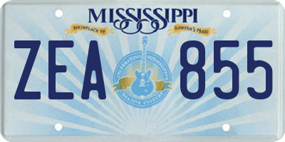 MS license plate ZEA855