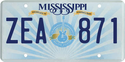 MS license plate ZEA871