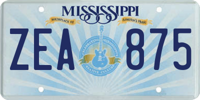 MS license plate ZEA875
