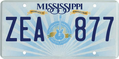 MS license plate ZEA877