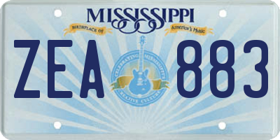 MS license plate ZEA883