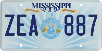 MS license plate ZEA887