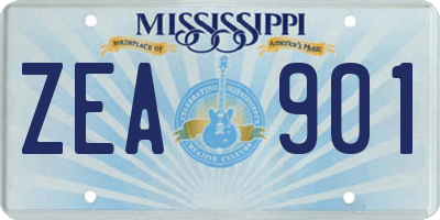 MS license plate ZEA901