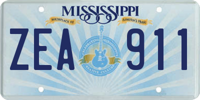 MS license plate ZEA911