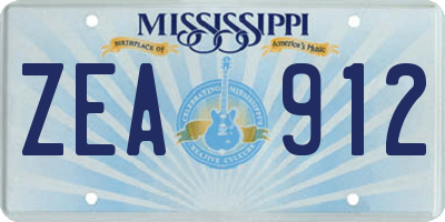 MS license plate ZEA912