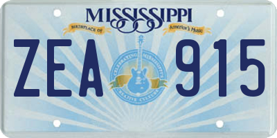 MS license plate ZEA915