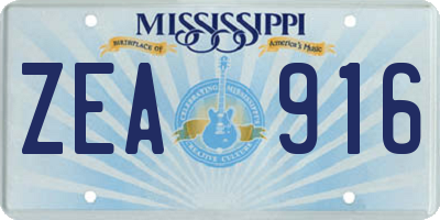 MS license plate ZEA916