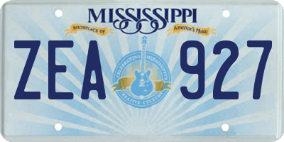 MS license plate ZEA927