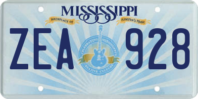 MS license plate ZEA928