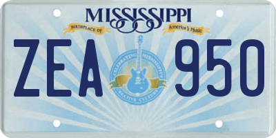 MS license plate ZEA950