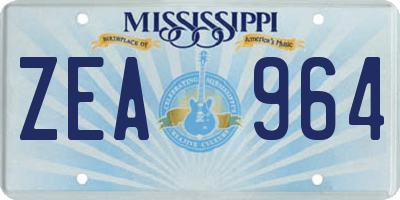 MS license plate ZEA964
