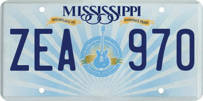 MS license plate ZEA970