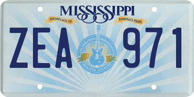 MS license plate ZEA971