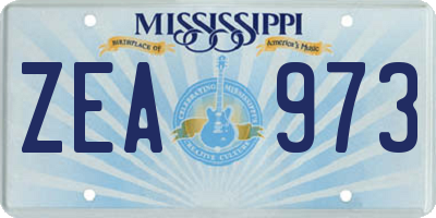 MS license plate ZEA973