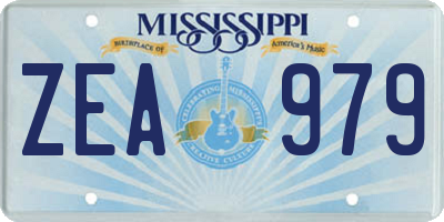 MS license plate ZEA979