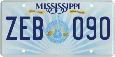 MS license plate ZEB090