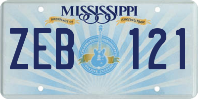 MS license plate ZEB121