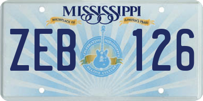 MS license plate ZEB126