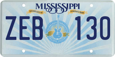MS license plate ZEB130
