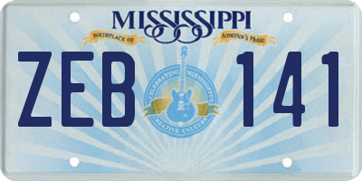 MS license plate ZEB141