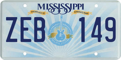 MS license plate ZEB149