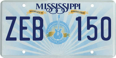 MS license plate ZEB150