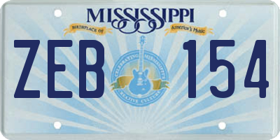 MS license plate ZEB154