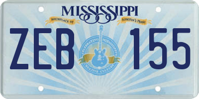 MS license plate ZEB155