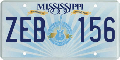 MS license plate ZEB156