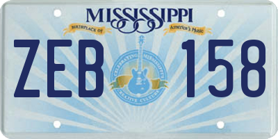 MS license plate ZEB158
