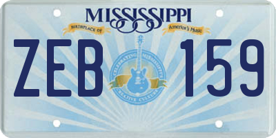 MS license plate ZEB159