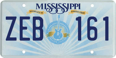 MS license plate ZEB161