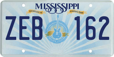 MS license plate ZEB162