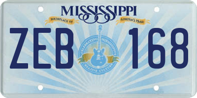 MS license plate ZEB168