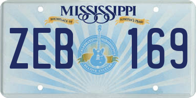 MS license plate ZEB169