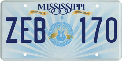 MS license plate ZEB170
