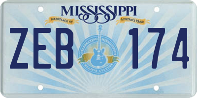 MS license plate ZEB174