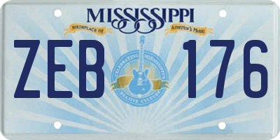 MS license plate ZEB176