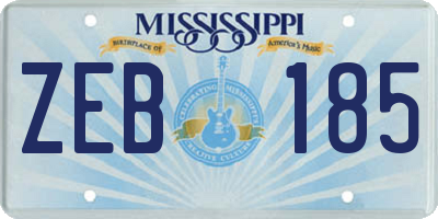 MS license plate ZEB185