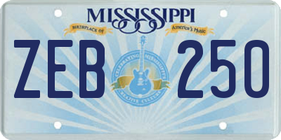 MS license plate ZEB250