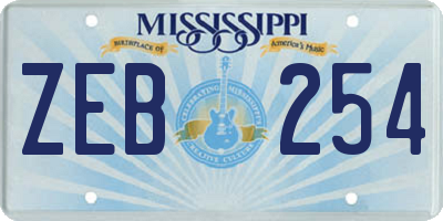 MS license plate ZEB254