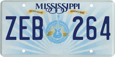MS license plate ZEB264