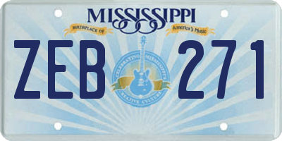 MS license plate ZEB271