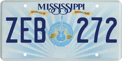 MS license plate ZEB272